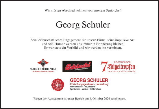 Anzeige von Georg Schuler von MGO