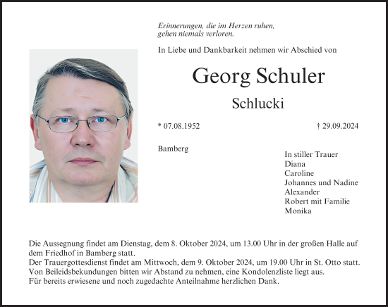 Anzeige von Georg Schuler von MGO