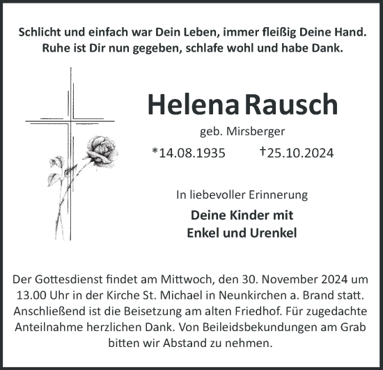 Anzeige von Helena Rausch von MGO