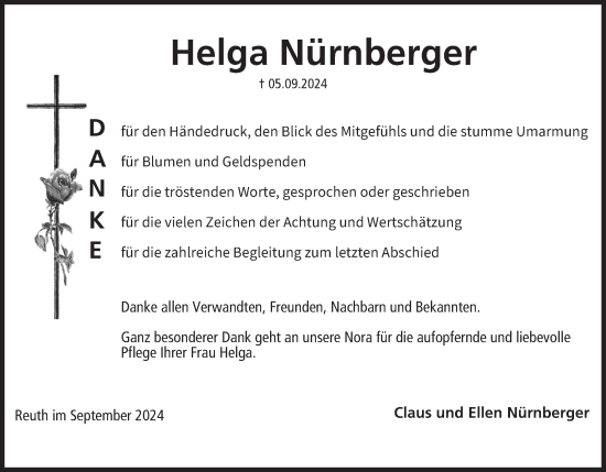 Anzeige von Helga Nürnberger von MGO