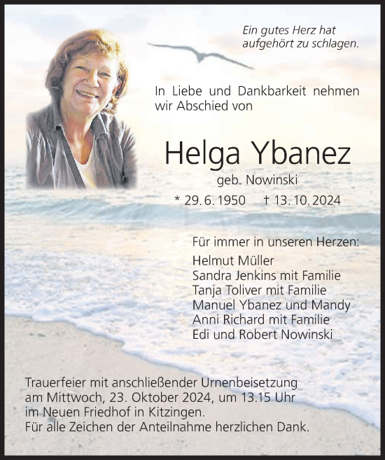 Anzeige von Helga Ybanez von MGO