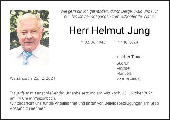 Anzeige von Helmut Jung von MGO