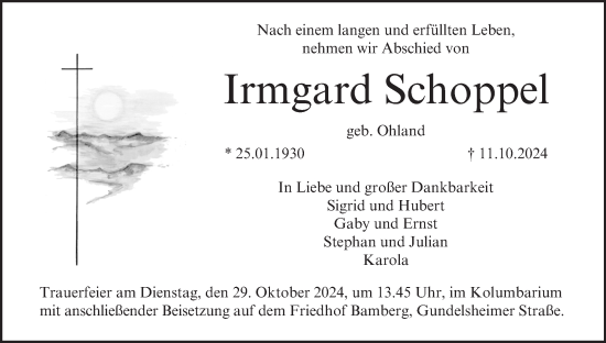 Anzeige von Irmgard Schoppel von MGO