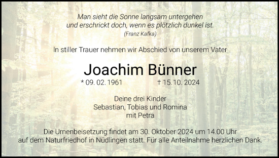 Anzeige von Joachim Bünner von MGO