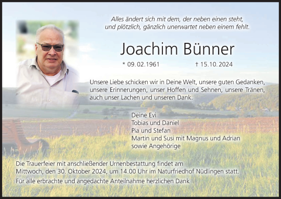 Anzeige von Joachim Bünner von MGO