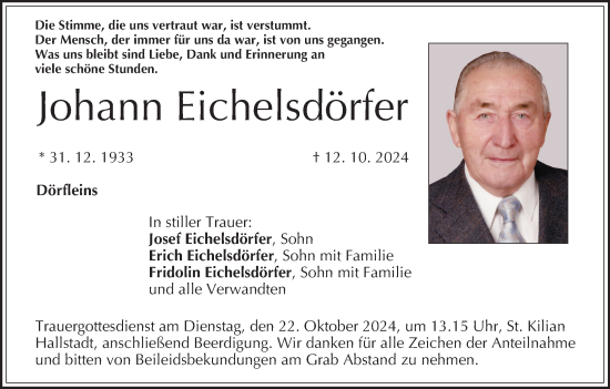 Anzeige von Johann Eichelsdörfer von MGO