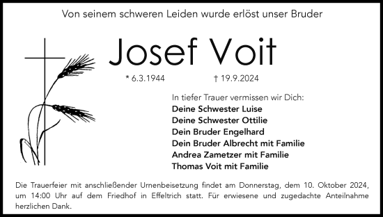 Anzeige von Josef Voit von MGO