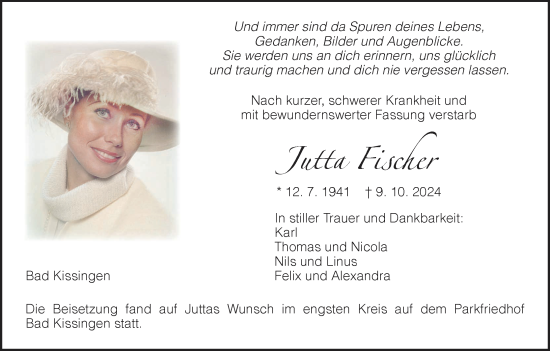 Anzeige von Jutta Fischer von MGO