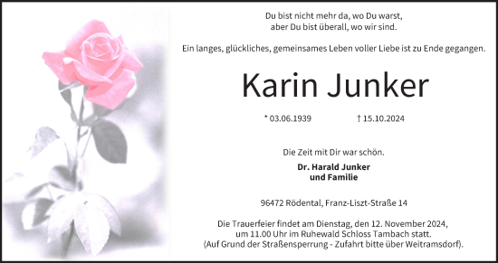 Anzeige von Karin Junker von MGO