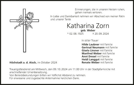 Anzeige von Katharina Zorn von MGO