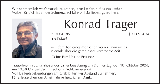 Anzeige von Konrad Trager von MGO