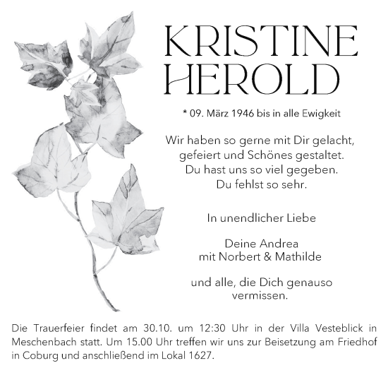 Anzeige von Kristine Herold von MGO