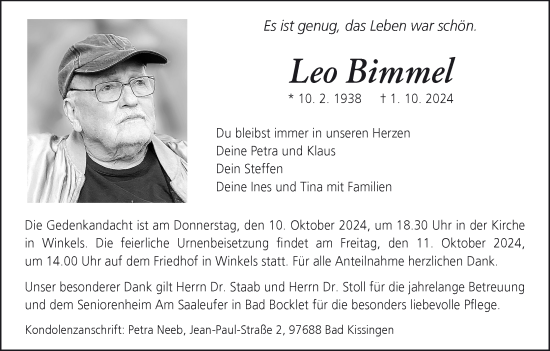 Anzeige von Leo Bimmel von MGO