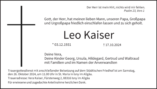 Anzeige von Leo Kaiser von MGO