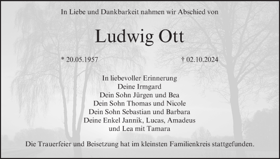 Anzeige von Ludwig Ott von MGO