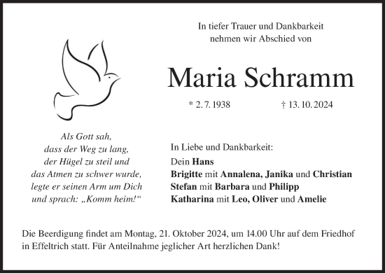 Anzeige von Maria Schramm von MGO