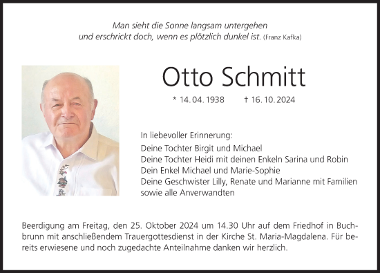 Anzeige von Otto Schmitt von MGO