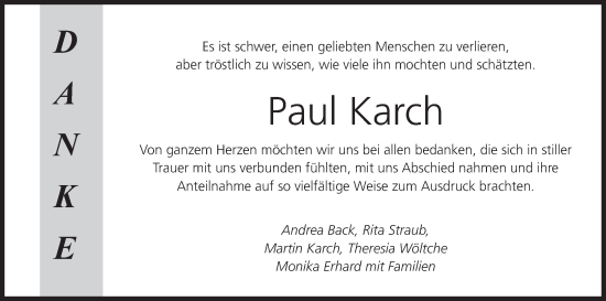 Anzeige von Paul Karch von MGO