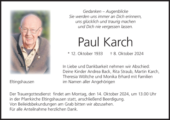 Anzeige von Paul Karch von MGO