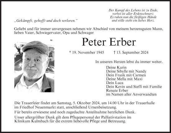 Anzeige von Peter Erber von MGO