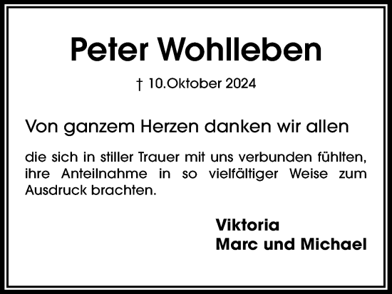 Anzeige von Peter Wohlleben von MGO