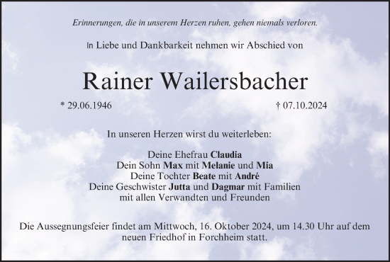 Anzeige von Rainer Wailersbacher von MGO