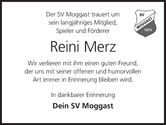 Anzeige von Reini Merz von MGO