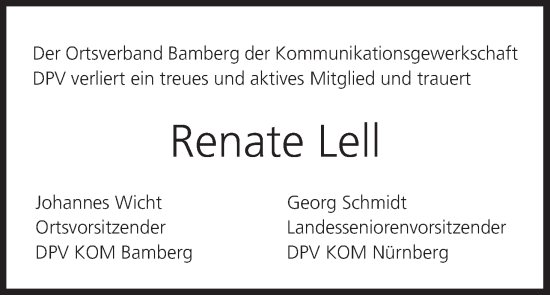 Anzeige von Renate Lell von MGO