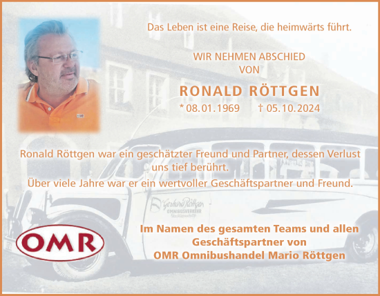 Anzeige von Ronald Röttgen von MGO