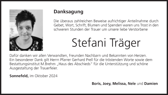 Anzeige von Stefani Träger von MGO