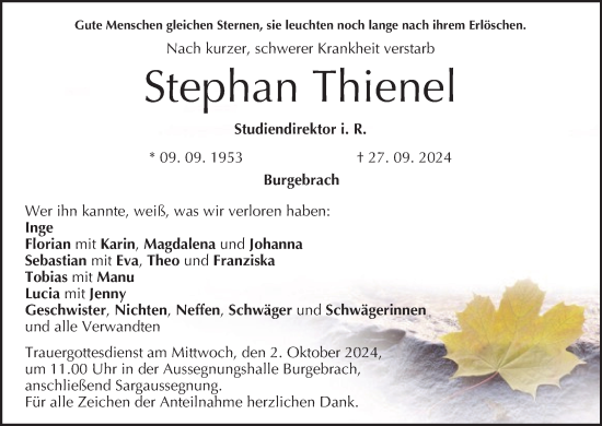 Anzeige von Stephan Thienel von MGO