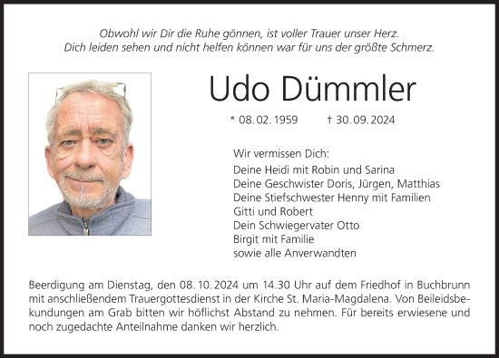 Anzeige von Udo Dümmler von MGO