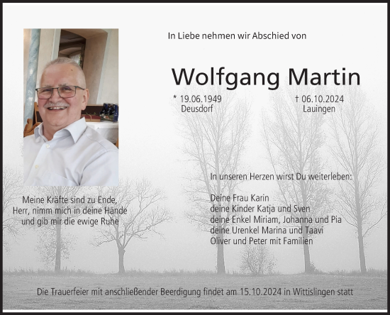 Anzeige von Wolfgang Martin von MGO