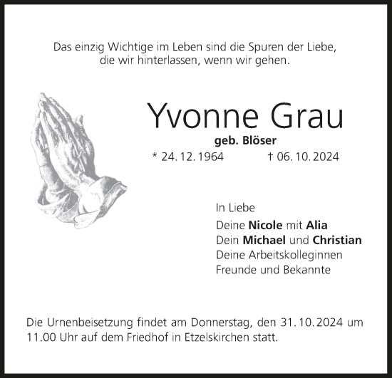 Anzeige von Yvonne Graune von MGO