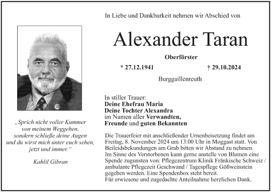 Anzeige von Alexander Taran von MGO