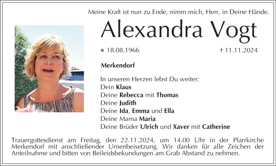 Anzeige von Alexandra Vogt von MGO