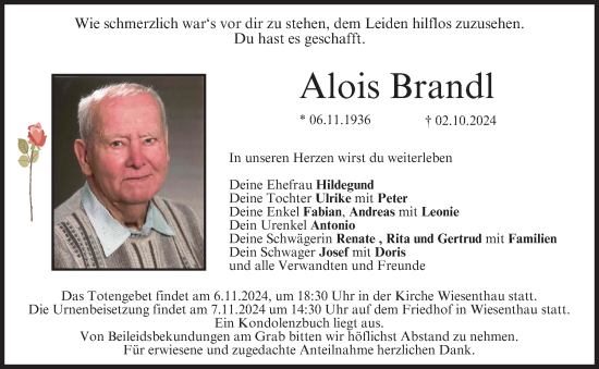 Anzeige von Alois Brandl von MGO