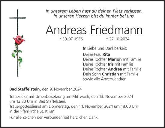 Anzeige von Andreas Friedmann von MGO