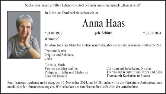 Anzeige von Anna Haas von MGO