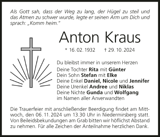 Anzeige von Anton Kraus von MGO