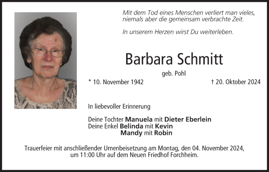 Anzeige von Barbara Schmitt von MGO