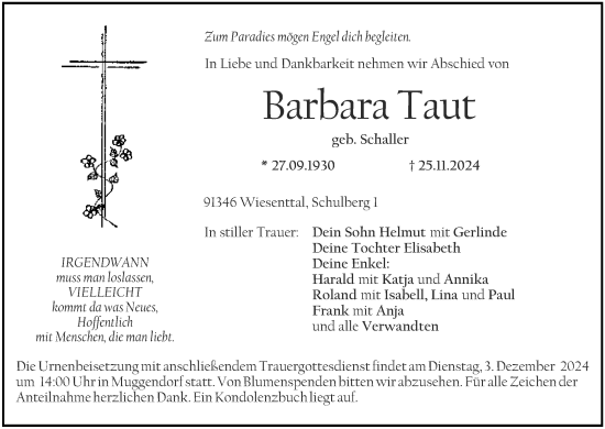 Anzeige von Barbara Taut von MGO