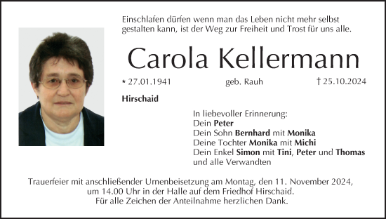 Anzeige von Carola Kellermann von MGO