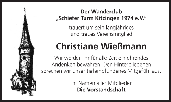 Anzeige von Christiane Wießmann von MGO