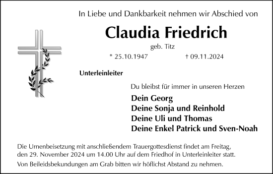 Anzeige von Claudia Friedrich von MGO