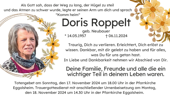 Anzeige von Doris Roppelt von MGO