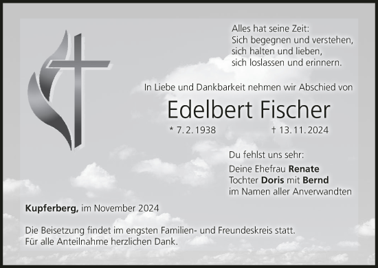 Anzeige von Edelbert Fischer von MGO