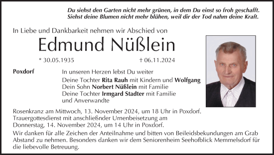 Anzeige von Edmund Nußlein von MGO