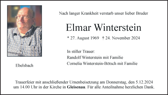 Anzeige von Elmar Winterstein von MGO