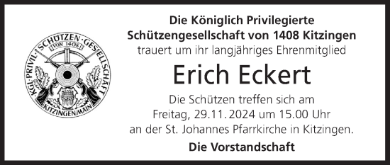 Anzeige von Erich Eckert von MGO